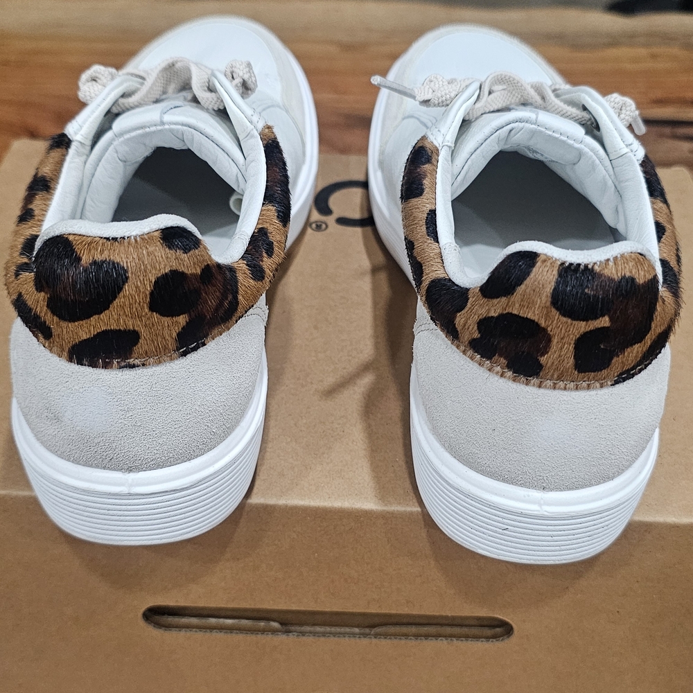 Ecco White Sneakers with Animal Print Detail - Picture 2 of 7